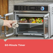 BLACK+DECKER Crisp N Bake Air Fryer Toaster Oven Combo, 12-in-1 Countertop Convection Oven, Stainless Steel French Doors, Fits 12-Inch Pizza or 6 Toast Slices, 1650W, TO62D5-1SD