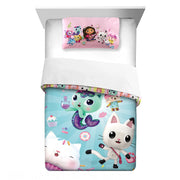 Gabby's Dollhouse 9L053J Kids Comforter Set, 2-Piece, Twin/Full, Reversible