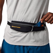 Nathan Mirage Sport Belt, Adjustable Elastic Fit, Two Expandable Zipper Pockets, Plastic Buckle Closure, Black
