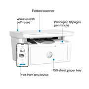 HP 7MD70F#A62 LaserJet MFP M139w Wireless All-in-One Laser Printer Scanner Copier, White