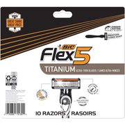 BIC Flex 5 Mens 5-Blade Disposable Razor, 10 Count