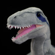 FulanDe Dinosaur Plush Toy, 16 Inch Gray Velociraptor Stuffed Animal, Soft Cotton Plush Doll for Kids V0153