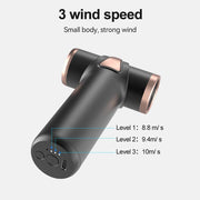 Lescolton Cordless Mini Hair Dryer, 3 Speeds, Metal Body, Battery Powered, Black, Includes Concentrator and Short Nozzle, LS-089