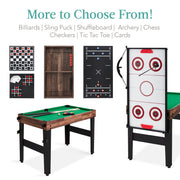 Best Choice Products 13-in-1 Combo Game Table Set with Ping Pong, Foosball, Basketball, Hockey, Archery, Walnut, SKY6713