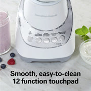 Hamilton Beach 53532J Wave-Action Quiet Blender, 48 oz. Glass Jar, 12 Blending Functions, White
