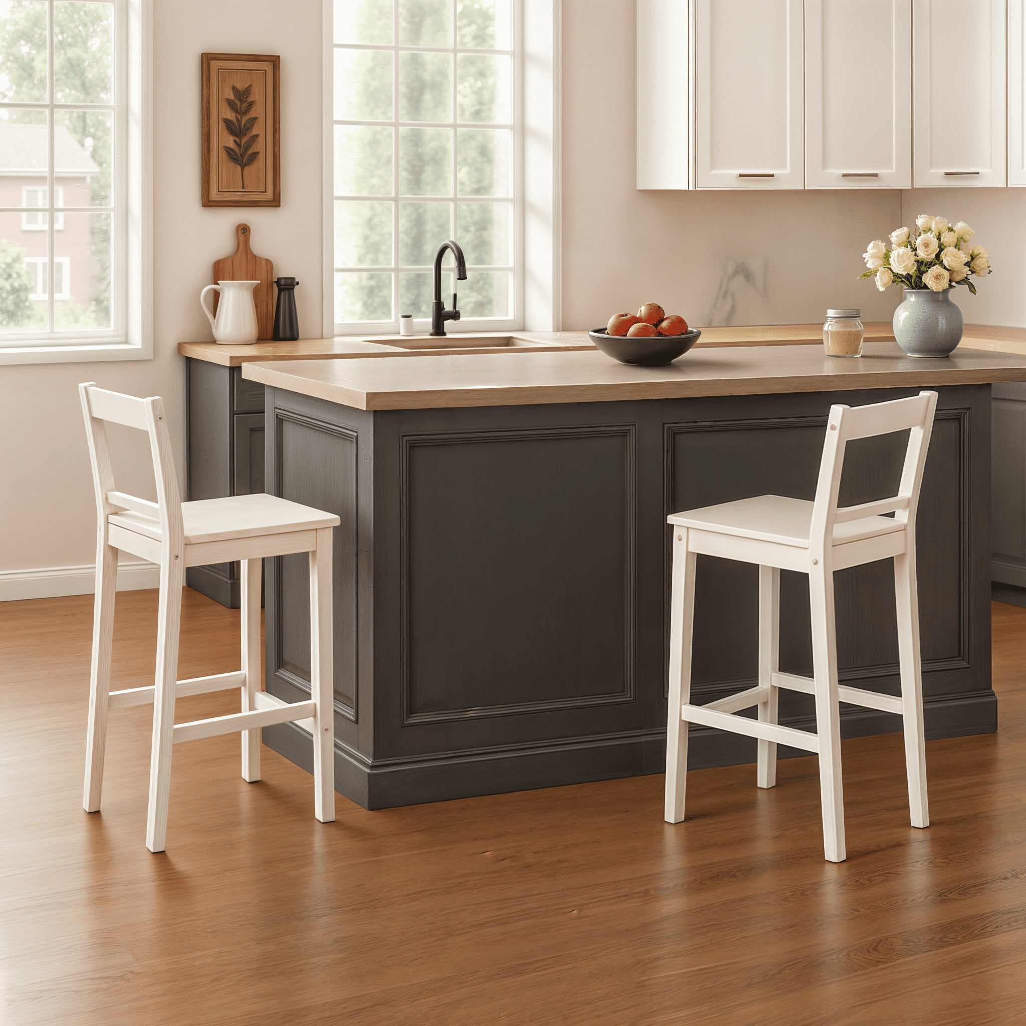 Mainstays Indoor Counter Stools 2 Pack, White – VIP Outlet