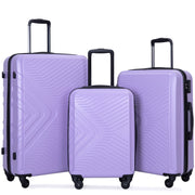 Travelhouse TH1065LP 3 Piece Hardside Luggage Set with TSA Lock Spinner Wheels, Light Purple