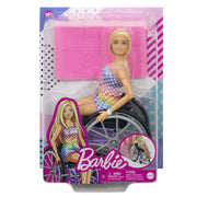 Mattel HJT13 Barbie Fashionistas Doll #194 With Wheelchair & Ramp, Blond Hair, Rainbow Dress & Accessories