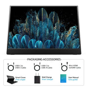 MNN 4K Portable Monitor, 15.6 in UHD 3840x2160 IPS Display, 100% Adobe RGB, HDR, USB-C HDMI, 60Hz, Black, M156U01