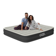Tzumi 30409SC Cozi King Size Air Mattress, 13 in Thick, Built-In Pump, Soft Flocked PVC Top