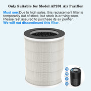 AIRFIRE KJ160 Replacement H13 HEPA Air Purifier Filter for Model AP201 Air Purifier, Original