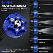 MQHUAYU Cordless Pressure Washer, 1000PSI, Adjustable 6-in-1 Multi-Function and Turbo Nozzle, Dual 96V Batteries