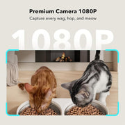 PETLIBRO Granary WiFi Automatic Pet Feeder with 5L Dual Stainless Steel Bowls, 1080p HD Camera, Night Vision, Two-Way Voice, Programmable Feeding, White