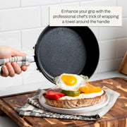 All-Clad HA1 Hard Anodized Nonstick Fry Pan Set, 5-Piece Cookware, 8 in, 10 in with Lid, 12 in with Lid, Induction Compatible, Oven Safe to 500F, Black, E100S563