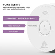 Universal Security Instruments Smoke and Carbon Monoxide Alarm with Sensing Plus Multi-Criteria Detection, Voice Alerts, 85dB Loud Alarm, Battery Powered, USI/SMCO/REP