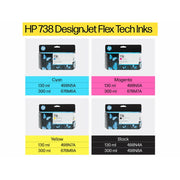 HP 738 DesignJet Ink Cartridge, 130ml, Magenta, Compatible with DesignJet T850 and T950 Printers, 498N6A