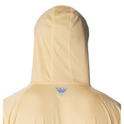 Columbia Men's PFG Terminal Tackle Long Sleeve Fishing Hoodie, Omni-Shade UPF 50, Omni-Wick, Cocoa Butter Bluebell Logo, Medium, 153617