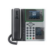 Poly Edge E450 IP Phone, Corded Desktop VoIP Phone with Dual Displays, 14-Line Keys, PoE Support, Speakerphone, Black, 89B55AA#ABA