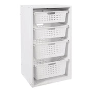 Your Zone YZ54100111691WT Kids Sliding Bin Organizer with 4 Storage Bins, White