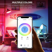 Merkury Innovations Smart LED Light Bulbs, 9W 60W Equivalent, RGBW Dimmable A19, E26 Base, 4-Pack MI-BW450-999W