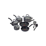 T-fal E765SC Hard Anodized Cookware Set, Nonstick Pots and Pans Set, Thermo-Spot Heat Indicator, 12 Piece, Gray