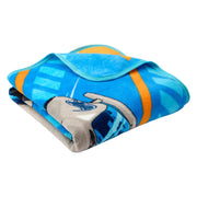 Hot Wheels Kids Blue Print Fleece Throw Blanket, Soft Coral Microfiber, 46 x 60 in