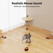 URRU Interactive Cat Toy with Dual Control Modes, Realistic Mice Sounds, Rechargeable, Orange, ZLKDMWJ0925