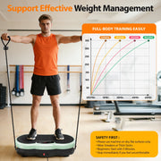 Anqdy Vibration Plate Exercise Machine with LCD Display, Resistance Bands, Wellness-Focused, Green, Star-Green