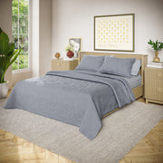 Beautiful Bedding Collection By Drew Barrymore King Size Cotton Slub Quilt Reversible Cornflower Blue