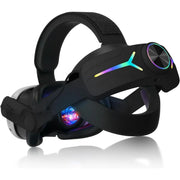 Wiher LSJ14230916-ZAP-B RGB Comfort Battery Head Strap 8000mAh Compatible with Meta Quest 3 Accessories - Black