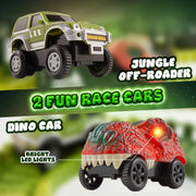 USA Toyz 225 Piece Green Ultimate Dinosaur Dash Race Track Adventure Playset for Kids Ages 3+