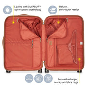 Delsey Paris Chatelet Air 2.0 24 Inch Checked Suitcase, Chocolate Brown, Hardside Polycarbonate, Dual-Density Spinner Wheels, TSA Combination Lock, 9.1 lb
