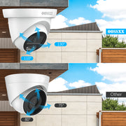 OOSSXX Full HD 5MP Wired Security Camera System, 8-Channel DVR, 4 Cameras, 130 Ultra Wide-Angle Lens, Super Night Vision, IP67 Waterproof