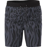 Weekend Academy Boys Printed Swim Trunks, M (8), Black Soot Leopard Drip