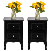 UBesGoo Set of 2 Nightstand Wood End Tables Bedroom Table Furniture, Black - Sturdy and Stable