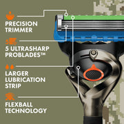 Gillette Fusion5 ProGlide Salute to Service Edition Men's Razor with 6 Blade Refills