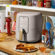 Beautiful 19452 6 Qt Air Fryer with TurboCrisp Technology and Touch-Activated Display Porcini Taupe by Drew Barrymore