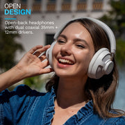 JLab JBuds Open Wireless Open-Ear Headphones, Dual Driver, Cloud Foam Comfort, Bluetooth 6.0, Noise-Canceling Mics, 24+ Hour Playtime, White