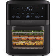 Chefman 14-Quart Multifunctional Air Fryer+ with 6 Cooking Functions, Touchscreen Controls, Rotisserie, Food Dehydrator, Convection Oven, Hi-Fry 450F, Black, RJ38-RDO-14B