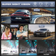 Auoshi ZD59 3 Channel 4K/2.5K & 1080P Dual Dash Cam W/Wi-Fi GPS & 64GB SD Card