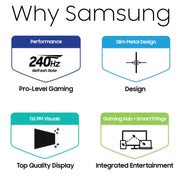 Samsung Odyssey OLED G9 Curved 49-Inch Dual QHD 240Hz 0.03ms Gaming Monitor, Glare Free, FreeSync Premium Pro, G-Sync Compatible, Silver