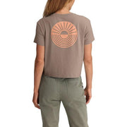Free Fly Women's Sun Ripple Crewneck T-Shirt, Ultra-Soft Tri-Blend Fabric, Heather Fossil, Medium