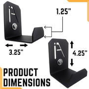 Iron American BENCHROWER01 Multi-Purpose Gym Storage Wall Brackets, Black