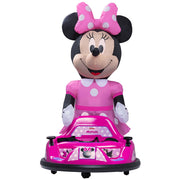 Flybar Minnie Mouse 6V ImaginAir Ride On Bumper Car with Inflatable Character, Dual Joystick Controls, LED Lights, Pink