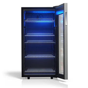 TCL Beverage Cooler, 121 Can Capacity, 3.0 Cu Ft, Stainless Steel, Glass Door, Adjustable Temperature, LED Lighting, TRV121FAS