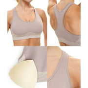 Pop & Plum 2PSET Workout Set Women 2 Piece High Impact Sports Bra Seamless Butt Lifting Shorts Blush