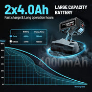 GEVEELIFE Cordless Impact Wrench, Brushless Motor, 1200N.m Torque, 1/2 Inch Drive, Dual 21V 4.0Ah Batteries, Fast Charger, 5 Sockets