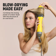 Drybar The Double Shot Oval Blow-Dryer Brush, 2.44-Inch Barrel, Ionic Technology, Lightweight, Yellow, 900-2225-4-N2