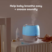 Frida Baby 3-in-1 Cool Mist Humidifier with Essential Oil Diffuser and Nightlight, Whisper-Quiet, Top-Fill, 0.66 Gallon, 60 Hour Runtime, White