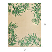 Better Homes & Gardens Green Palm Outdoor Area Rug, Water-Resistant Polyester, Medium Pile, 7 ft x 10 ft